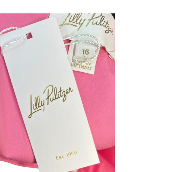 Lilly Pulitzer Lucilyn Dress Maxi One Shoulder Tiered Confetti Pink Size 16 - Picture 11 of 15